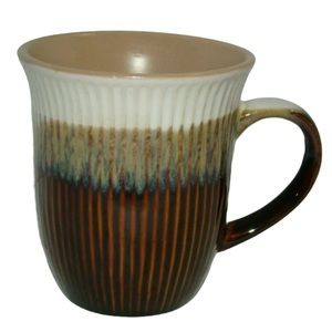Roscher & Co Stoneware Brown Ridged Coffee Mug